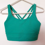 Lululemon Womens Energy Long Line Ribbed Sports Bra Size 8 Teal Athletic Sports Green Photo 0