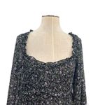 Astr the Label Dress Maxi Smocked Long Sleeve Floral Print Black Purple Size XL Photo 2
