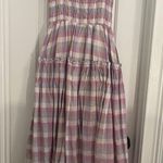 MABLE Boutique  Midi Purple and Green Pastel Dress Tie Shoulders Photo 2