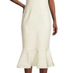 Likely  Hirsch White Sleeveless V-Neck Trumpet Midi Dress Size 6 NWT Photo 0