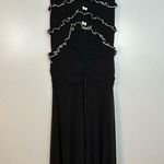 NWT Klesis Black/White Ruffle Mesh Strapless Maxi Dress Size Small Black Photo 2