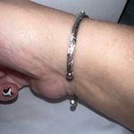 VINTAGE BEAUTIFUL GARLAND CUFF BRACELET WITH GOLD AND SOLID STERLING SILVER FLOW Photo 3