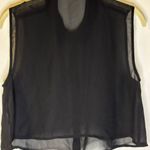 Decree Black Crop Button Up Tank Photo 1
