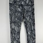 Lululemon Wunder Under Black White Banana Leaf Print Legging Size 6 Brushed Luon Photo 2