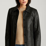 Andrew Marc Women's Black Leather Jacket Size XL Full-Length Sleeves Photo 0