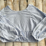 Aerie  Cropped Long Sleeve Shirt Size M Light Blue Photo 0