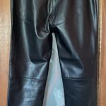 ZARA Women Black Pleather Faux Leather Straight Pants US Small Photo 2