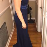 Rachel Allen Royal Blue Cross Back Prom Dress Photo 3