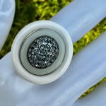 FP Sterling Silver White Enamel & Blue Pavé Stone Ring Photo 10