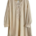 ASTR Revolve Small Cream Longsleeve Button Crochet Lace Front Dress Top Tunic Photo 0