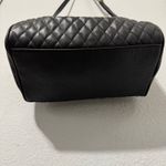 Mango  Quilted Black Faux Leather Satchel Handbag Gold Hardware Crossbody Strap Photo 2