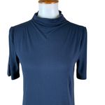 Modern Citizen  Navy Mock Neck Short Sleeve Top Stretch Minimalist Tee XL Photo 1