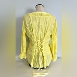 Harvé Benard Y2K Harve Benard Yellow Textured Blouse with Lace and Embroidery size Large Photo 6