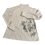 Reebok Womens Ladies White Long Sleeve Floral Athletic Stretch ShirtTop Size XL Photo 0