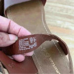 American Eagle 9.5 Women Brown Faux Wood Ankle Strap Clog Heel Platform Sandals Photo 5