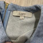 Loft  Powder Blue Long Sleeve Crew Neck Sweatshirt Dress Tunic Puff Sleeve Size 6 Photo 3