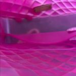Le Miel  Gel Hot Pink Tote Gold Chain Purse/Shoulder Bag Photo 2