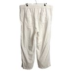 Gap Pants Womens XL Optic White Wide Leg Linen Pull On Drawstring Lounge Travel Photo 2