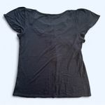 cha cha vente  Crochet Lace Detail Neckline Short Sleeve Top in Black Size Large Photo 1