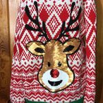 No Boundaries  reindeer ugly sweater Ladies Christmas Sweater Sequin Reindeer XL​ Photo 1