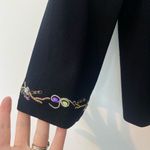Joseph A Vintage Embellished Black Knit Cardigan Sweater Small Jeweled Embroidered Glam Photo 5