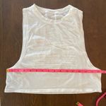 Lululemon  Muscle Love Crop Tank White Logo Graphic Size 6 Pima Cotton Yoga EUC‎ Photo 4