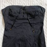 Flavio Castellani Black Lace Up Corset Strapless Bustier dress Italian SZ 42 Black Photo 6