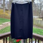 Solid Navy Blue Size 14 Lined Skirt By Lulu Bravo Photo 2