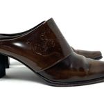 via spiga STUDIO SPIGA by antiqued brown leather mules, made in Italy. Size 7.5 Photo 2