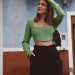 ZARA Houndstooth Crop Top Photo 3