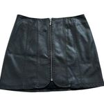 Free People  black faux leather zip front mini skirt size 6 Photo 0