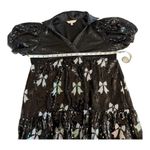 Simply Southern  Collection Black Sequin Bow Puff Sleeve Collared Mini Dress -S Photo 2