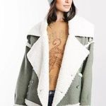 Oli & Hali Oversized Knit Jacket Green Sherpa Size L Photo 0