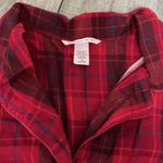 Victoria's Secret Plaid Flannel Pajama Set Top Shorts Red L G Photo 2