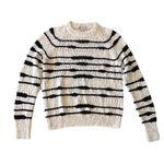 autumn cashmere New Striped Crew Neck Sweater Size S Cream Navy Blue Long Sleeve Photo 4