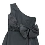 Marchesa Notte black silk asymmetrical dress with bow detail Size 2 Photo 4