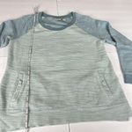 LL Bean Blue French Terry Color Block Raglan Baseball Crew Neck Sweatshirt LARGE Photo 7