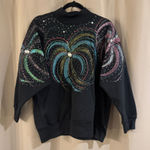Source Unknown Hand Crafted Vintage Sweatshirt with Colorful Swirl Design Photo 0