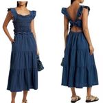 Sea New York Simona Smocked Dress XXS Blue Photo 1