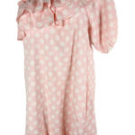 Lisa Marie Fernandez Target Large Dress One Shoulder Linen Polka Dot Pink‎ 1226 Pink Photo 0