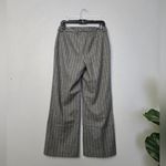 Madeleine Wide Pinstripe Herringbone Trousers Grey Gray Size 8P Photo 6