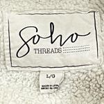 Soho Threads Corduroy Hooded Shirt Jacket Size Large Tan Photo 7