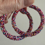 Confetti Glitter Hoops NWT 2” Pink Photo 0