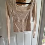 American Eagle  Outfitters Cream Fitted Long Sleeve Photo 2