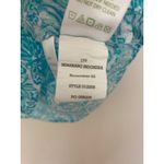 Lilly Pulitzer  Tayla Resort White Took Me By Sunrise Linen Top Blue Ruffle EUC M Photo 6