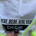 Bebe NWT  Neon Yellow & White Hoodie Sweatshirt Photo 4
