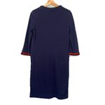 Boden Navy‎ Livia Velvet Striped Cuff Quarter Sleeve Sweatshirt Dress Size 4L Blue Photo 6