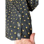 Madewell Corduroy Black and beige Puff Sleeve Top Size XS Photo 3