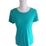Faded Glory  Womens L/G (12-14) Turquoise Scoop Neck T-Shirt 97% Cotton 3% Spande Photo 0