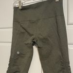 Lululemon  Olive Green High Rise Crop Leggings Ruched Bottoms Athleisure‎ Photo 6